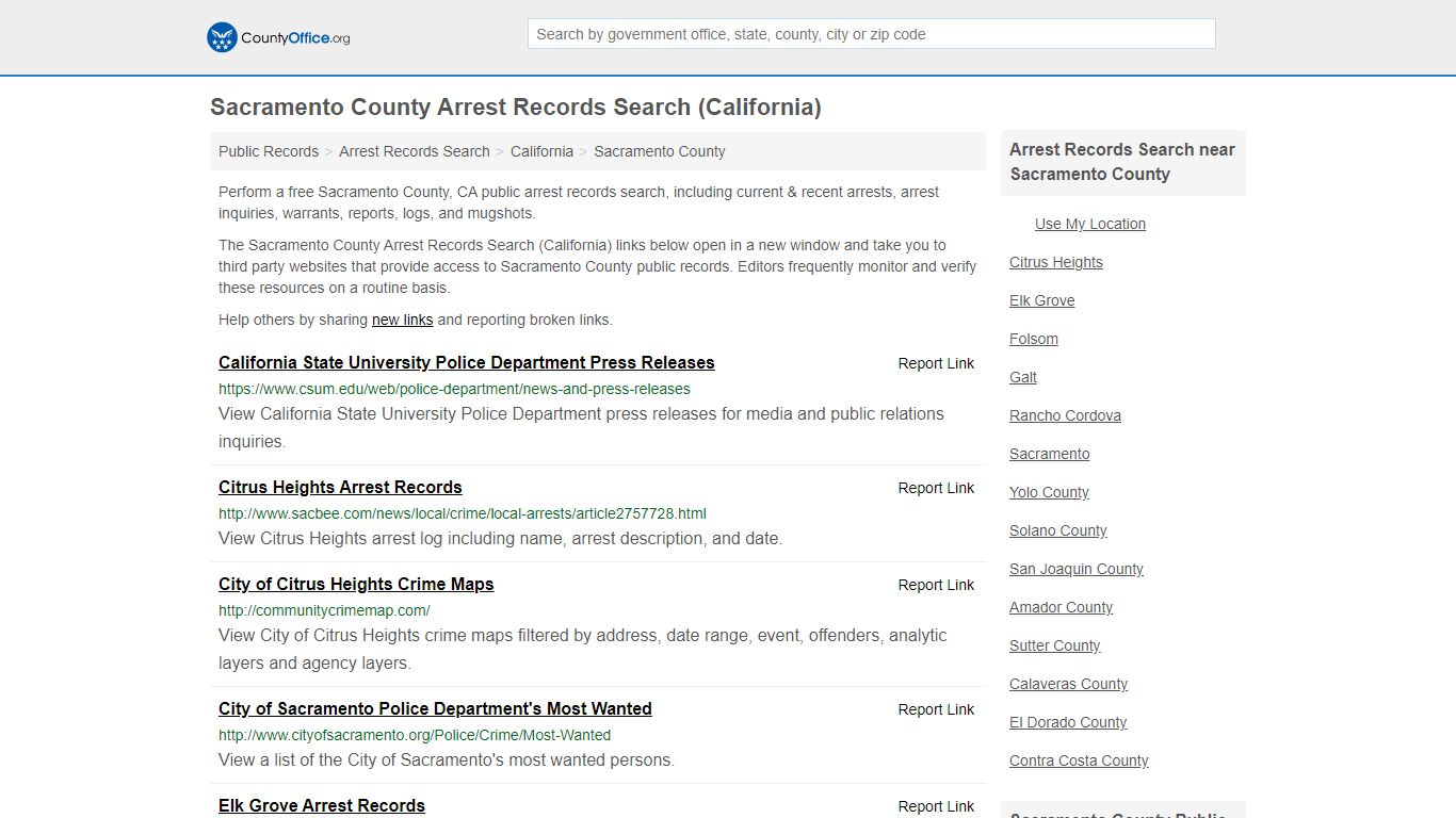 Arrest Records Search - Sacramento County, CA (Arrests ...